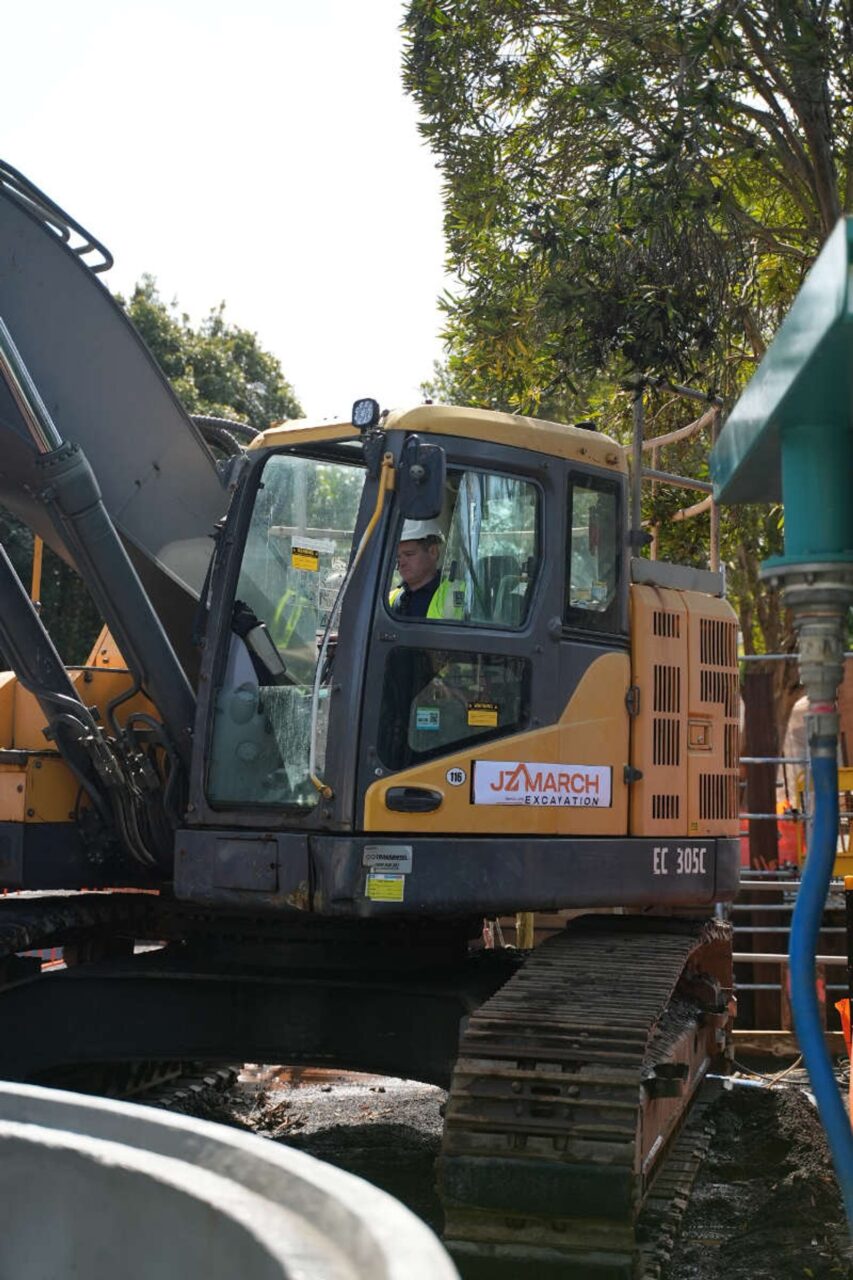 JZ March Excavation - a digger on site in Auckland