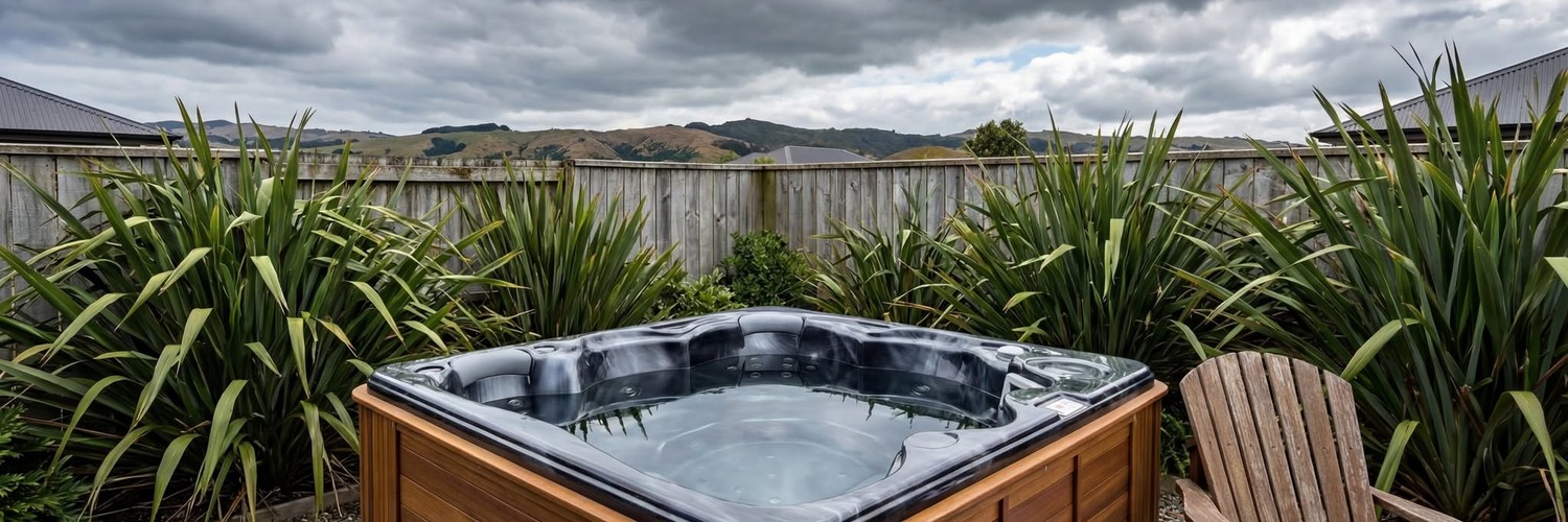 Trueform Spas - New Zealand made spa pool installed on a deck in Auckland