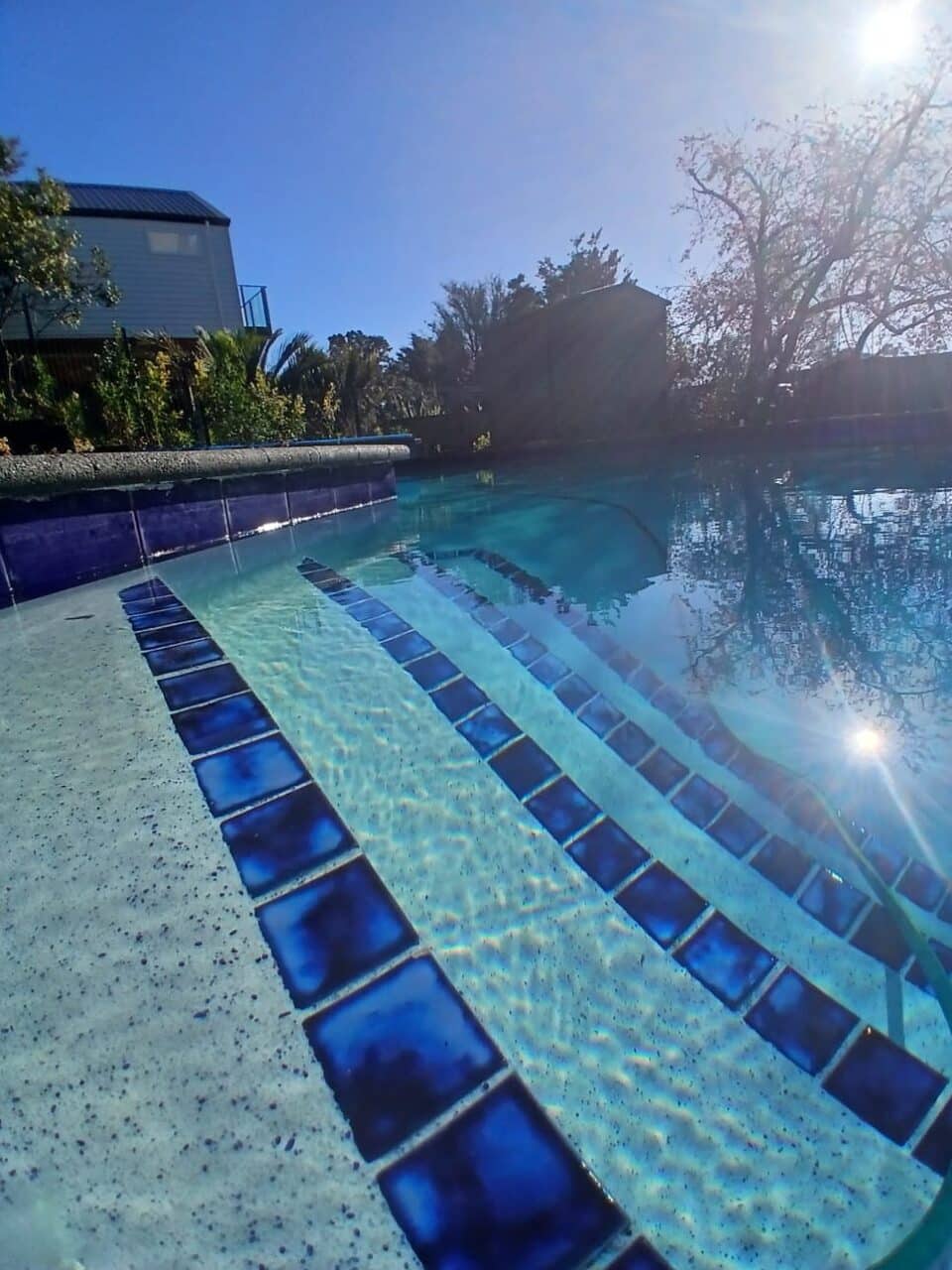 Sparkling Pools - tiled pool steps in Auckland